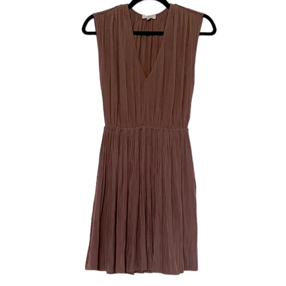 Aritzia Wilfred Sz XS Cognac Sleeveless Mini Dress Like New 372 - Picture 3 of 11